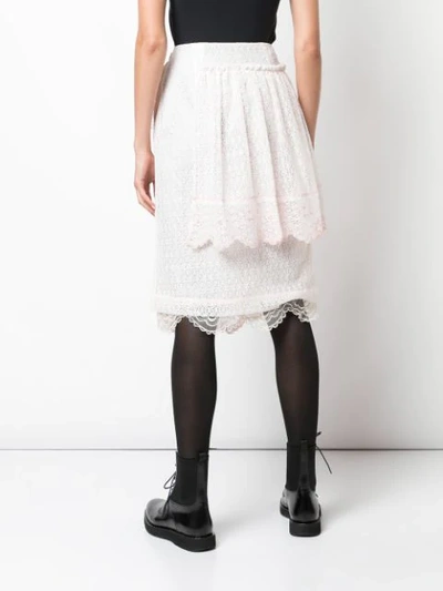 Shop Simone Rocha Frill Tiered Skirt In Pink