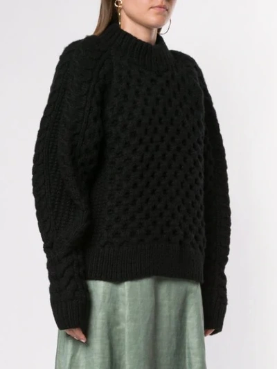 Shop Partow Chunky Knit Jumper In Black