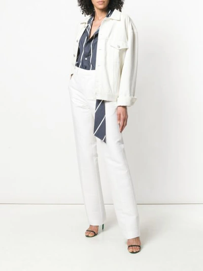 Shop Givenchy Tailored Flared Trousers - White