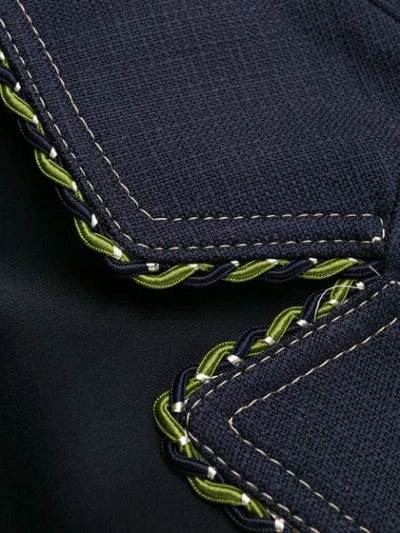 Peter Pilotto Single-breasted Braid-trimmed Tweed Jacket In Blue