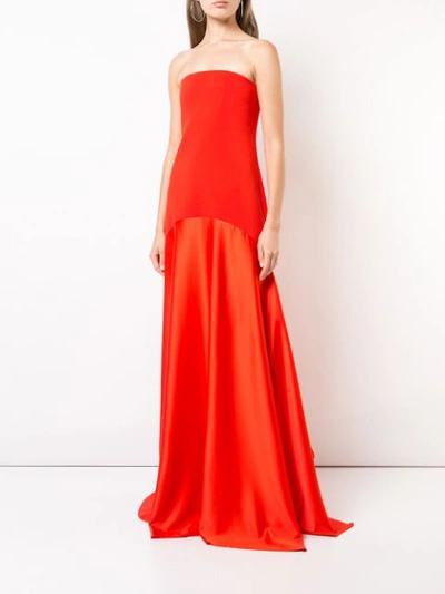 Shop Solace London Strapless Floor-length Gown - Red