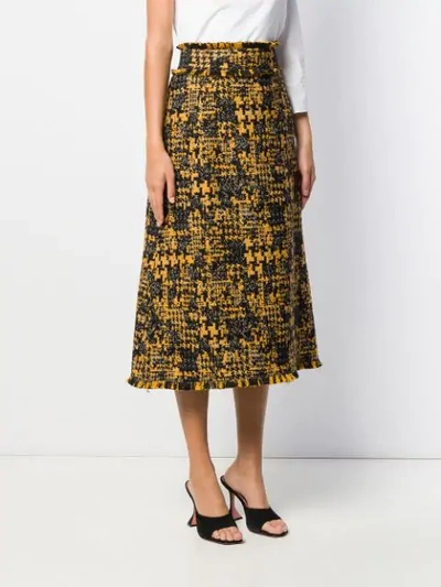 Shop Dolce & Gabbana A-line Tweed Skirt In Yellow