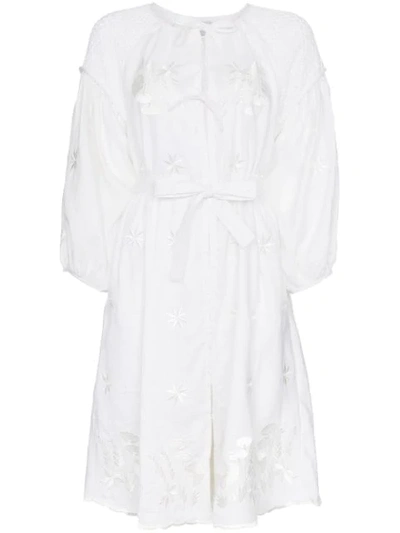 Shop Innika Choo Hugh Jesmok Smock Dress In White