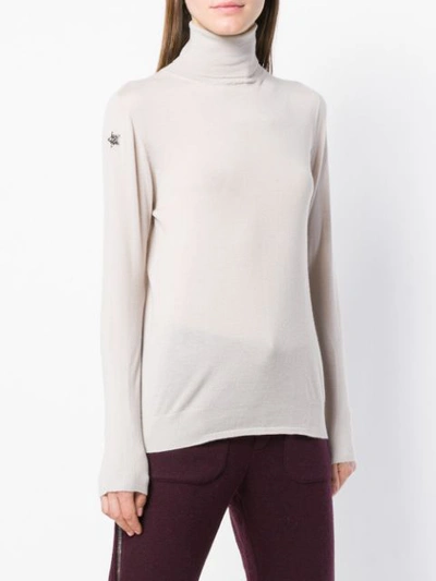 Shop Lorena Antoniazzi Star Patch Cashmere Sweater In Neutrals