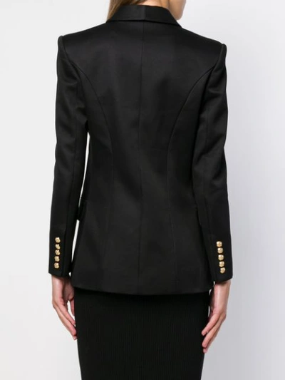Shop Balmain Navy-inspired Blazer In Black