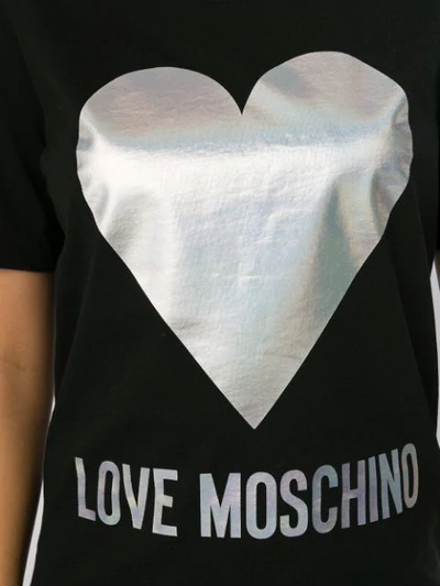 Shop Love Moschino Heart Print T-shirt In Black