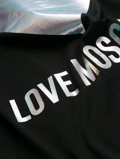 Shop Love Moschino Heart Print T-shirt In Black
