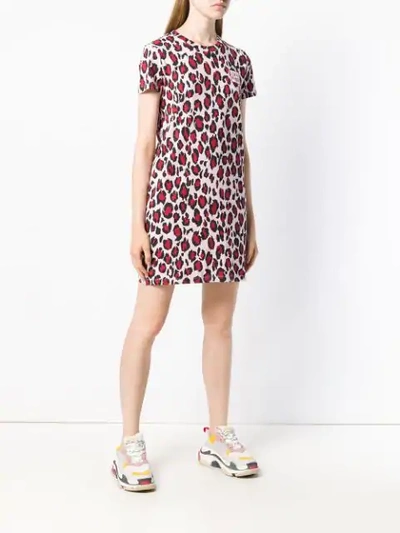 Shop Kenzo Leopard Print T-shirt Dress - Pink