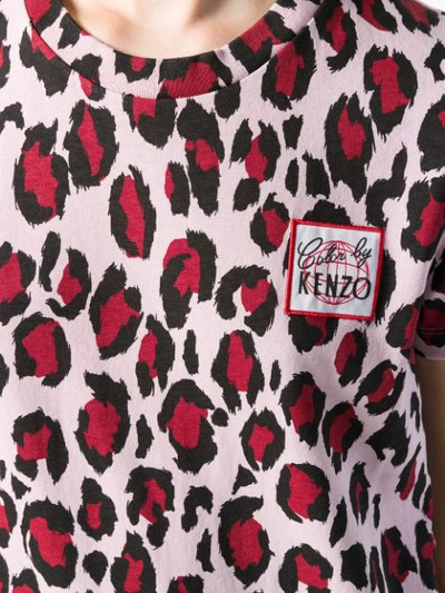 Shop Kenzo Leopard Print T-shirt Dress - Pink