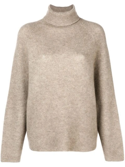 Shop Gabriela Hearst Gurley Polo Neck Jumper - Neutrals