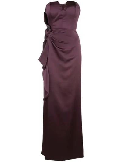 Shop Aidan Mattox Schulterfreie Robe In Raisin