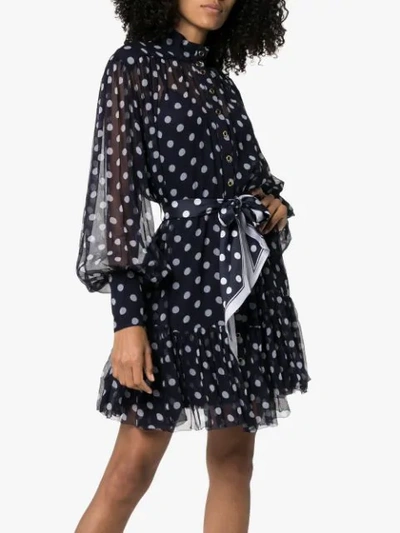 Shop Zimmermann Polka-dot Print Dress In Blue