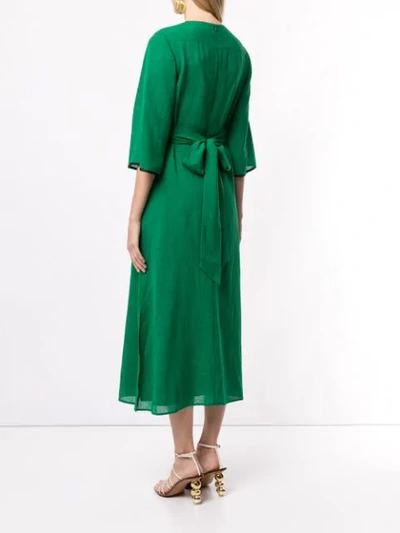 Shop Cefinn Twist Midi Dress  In Emerald Green