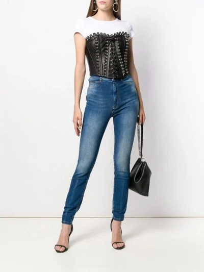 Philipp Plein High Waist Jeggings In Blue