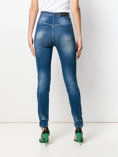 Philipp Plein High Waist Jeggings In Blue