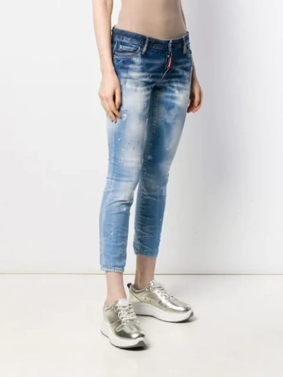 Shop Dsquared2 Jennifer Cropped Jeans In Blue