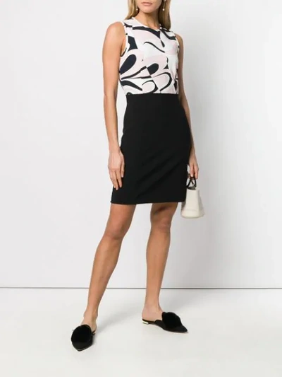 Shop Emilio Pucci Fortuna Print Contrast Mini Dress In Black