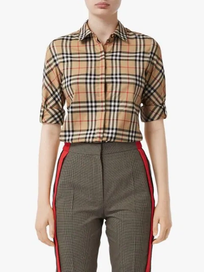 Shop Burberry House Check Shirt In Neutrals