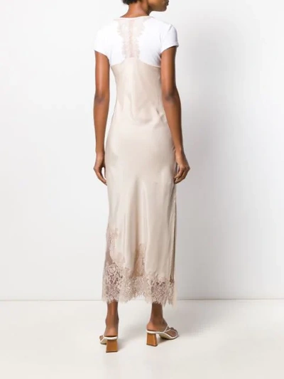 Shop Gold Hawk Lace Trimmed Slip Dress In Neutrals
