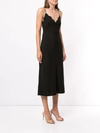 Shop Acler Aviel Scalloped Slip Dress In Black