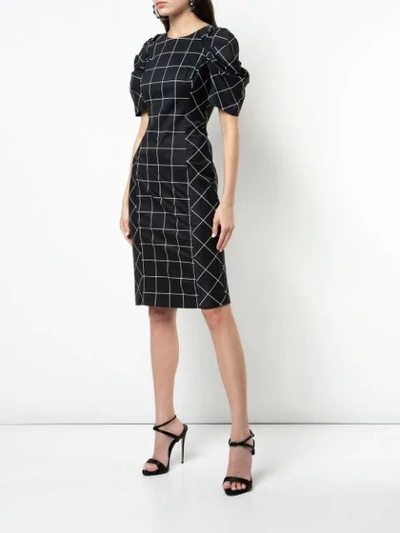 Shop Milly Check Print Dress In Black