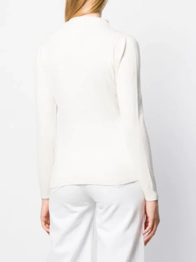 Shop Fabiana Filippi Knitted Roll Neck In White