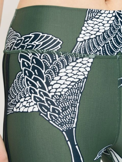 Shop The Upside Bird Print Cropped Leggings In Green