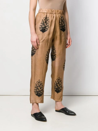 Shop Uma Wang Pine Cone Printed Trousers In Pink