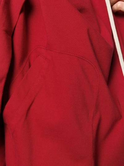Shop Rick Owens Drkshdw Hooded Deconstructed Jacket In Red