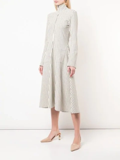 Shop Rosie Assoulin Striped Shirt Dress In White