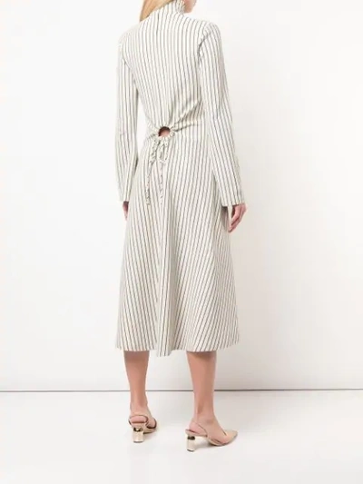 Shop Rosie Assoulin Striped Shirt Dress In White