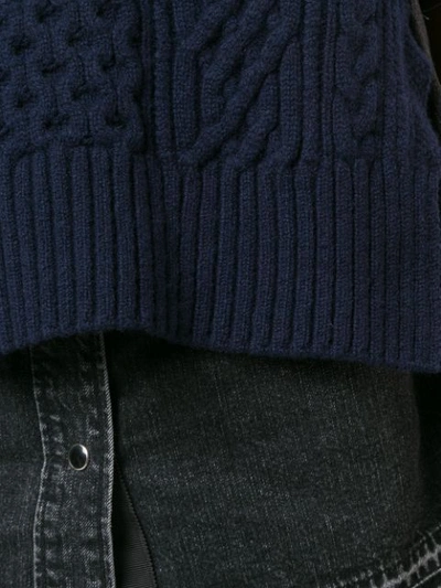 Shop Sacai Layered Turtleneck Sweater - Blue