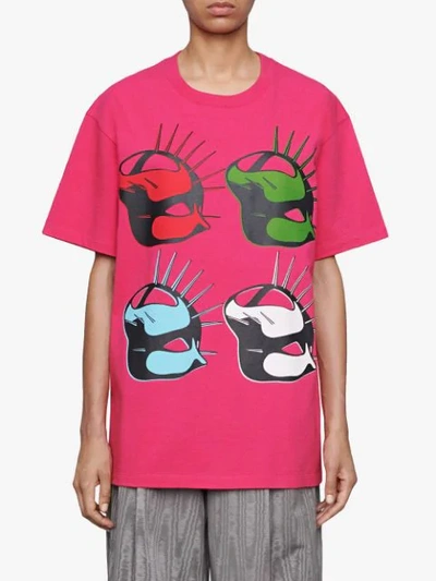 Shop Gucci Manifesto Oversize T-shirt In Pink