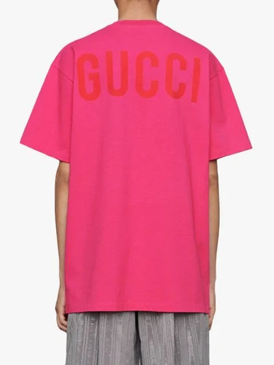 Shop Gucci Manifesto Oversize T-shirt In Pink