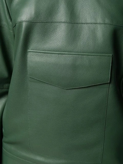 Shop Aeron Boxy Biker Jacket In Green