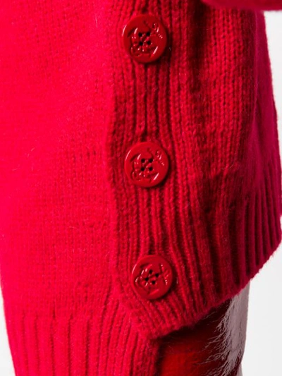 Shop N°21 Ribbed V-neck Cardigan In Red