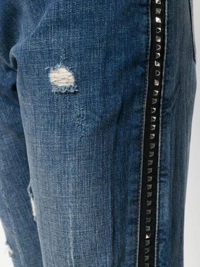 Shop Philipp Plein Distressed Boyfriend Jeans In Blue