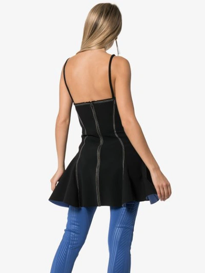 Shop Mugler Bustier-style Skater Mini Dress In Black