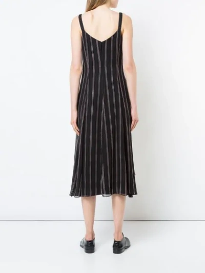 Shop Jason Wu Grey Jason Wu Striped Flared Midi Dress - Black