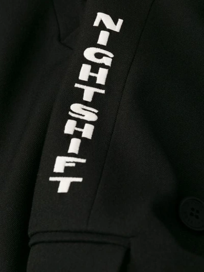 Shop Heron Preston Logo Embroidery Double-breasted Blazer In Black