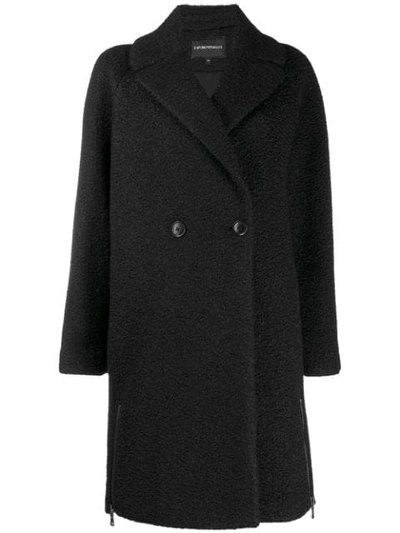 EA7 EMPORIO ARMANI SINGLE-BREASTED COAT - 黑色