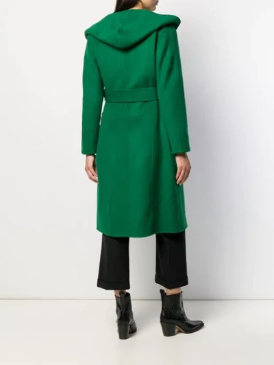 Shop P.a.r.o.s.h Fitted Hooded Coat In Green