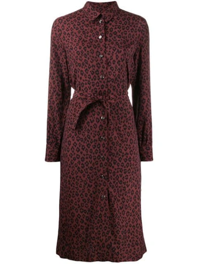 Shop Apc Leopard Print Dress In Red