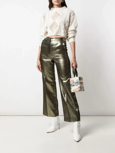 Shop Alexa Chung High-waisted Trousers In Gold