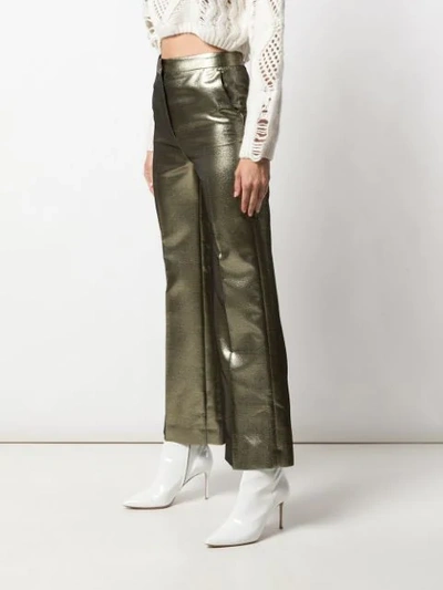 Shop Alexa Chung High-waisted Trousers In Gold