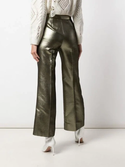 Shop Alexa Chung High-waisted Trousers In Gold