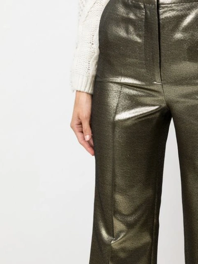 Shop Alexa Chung High-waisted Trousers In Gold