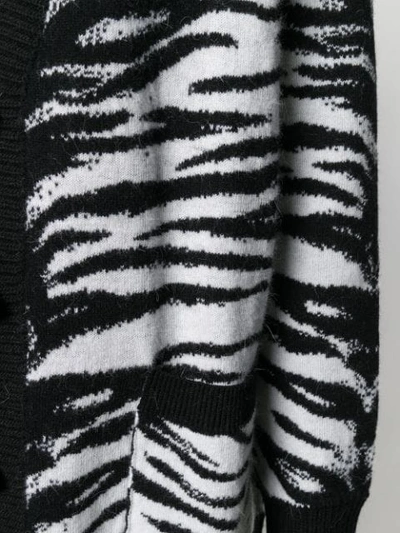 Shop Laneus Tiger Knit Cardigan In Black