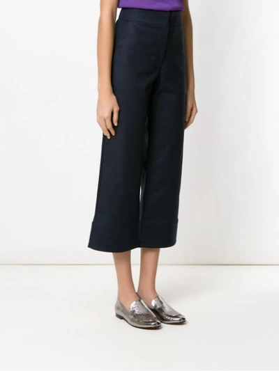 Shop Egrey Cropped Trousers In Blue