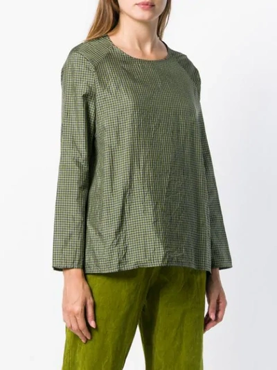 Shop Apuntob Vichy Print Boxy Blouse In Green